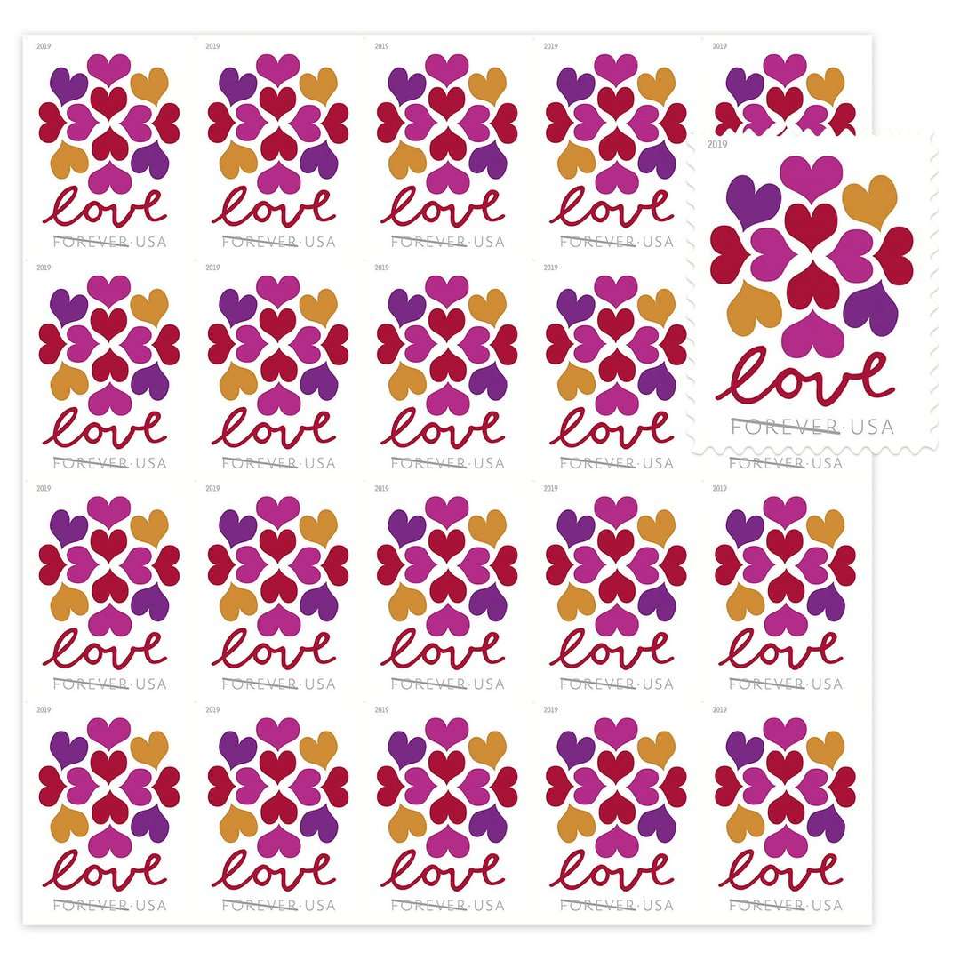 Hearts Blossom Stamps