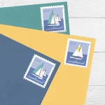 Sailboats Postcard Stamps