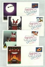 Santa and Sleigh stamps