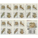 Otters in Snow Stamps