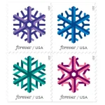 Geometric Snowflakes Stamps