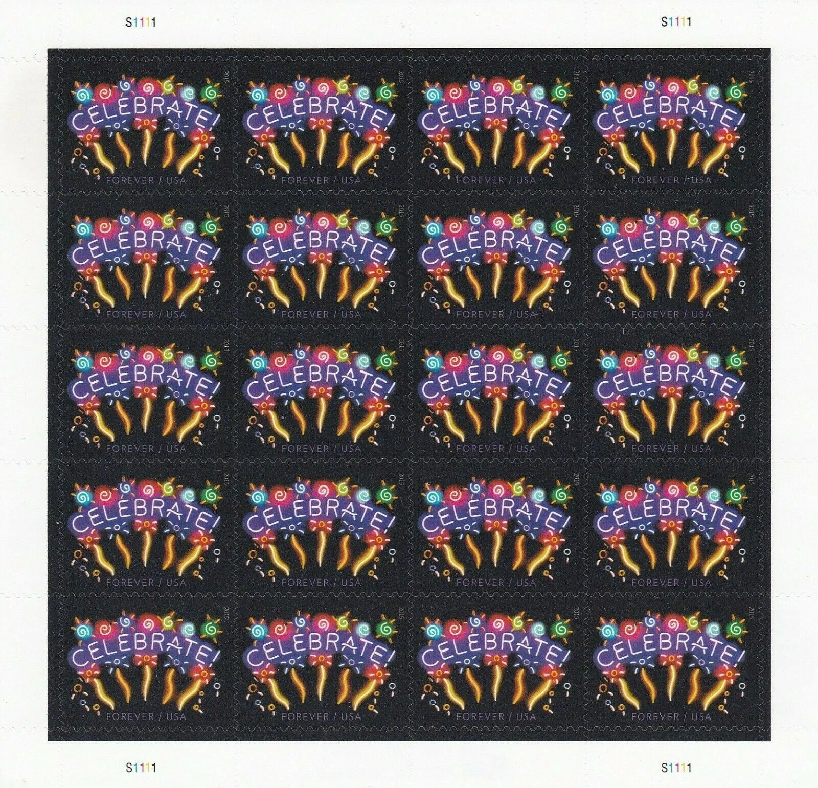 Neon Celebrate Stamps