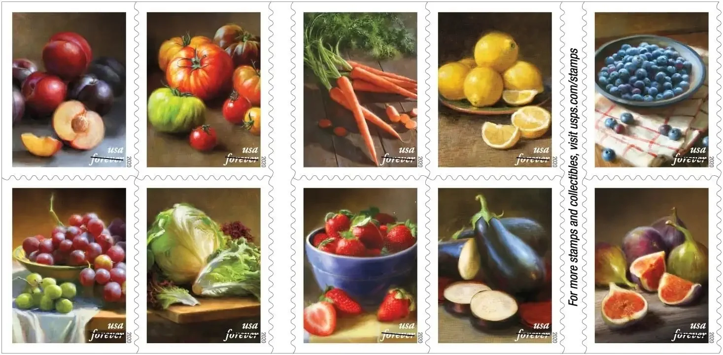 Fruits & Vegetables Stamps