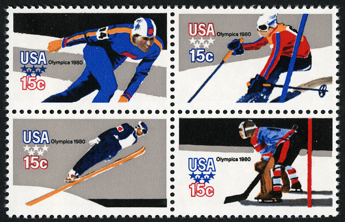 Commemorative stamps for the 1980 Lake Placid Winter Olympics