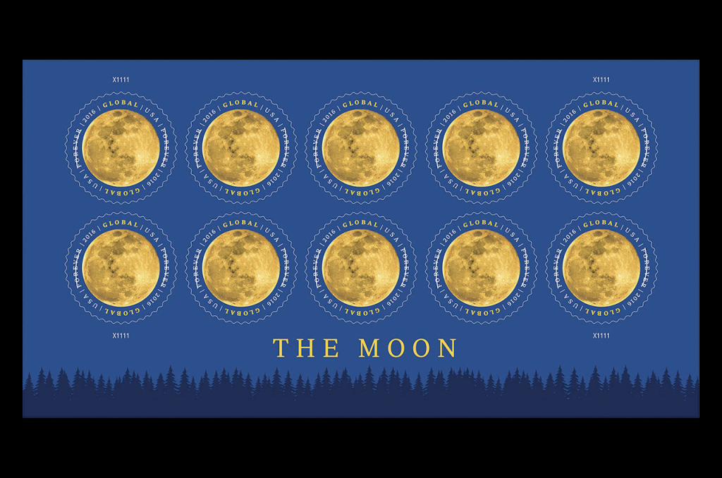 THE MOON stamp